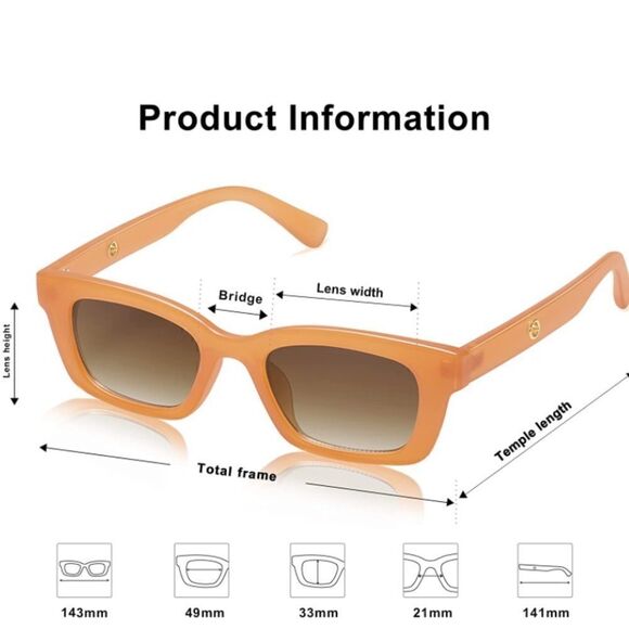 Rectangular Retro Chunky Sunglasses  - Picture 4 of 4